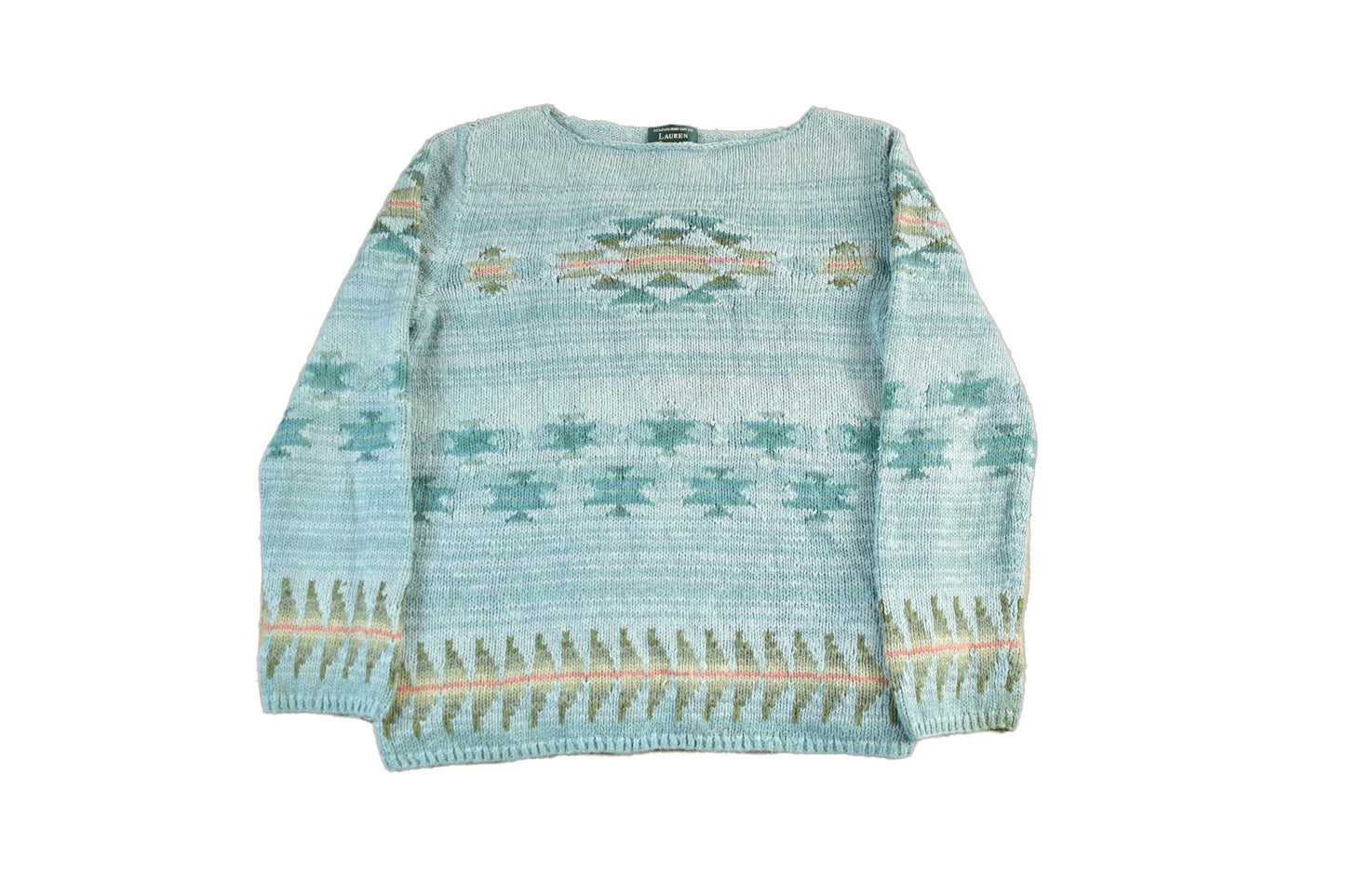 Polo Clothing > Gender Neutral Adult Clothing > Hoodies & Sweatshirts > Sweatshirts Vintage 1990s Lauren Ralph Lauren Knit Crewneck Sweater Women's XL