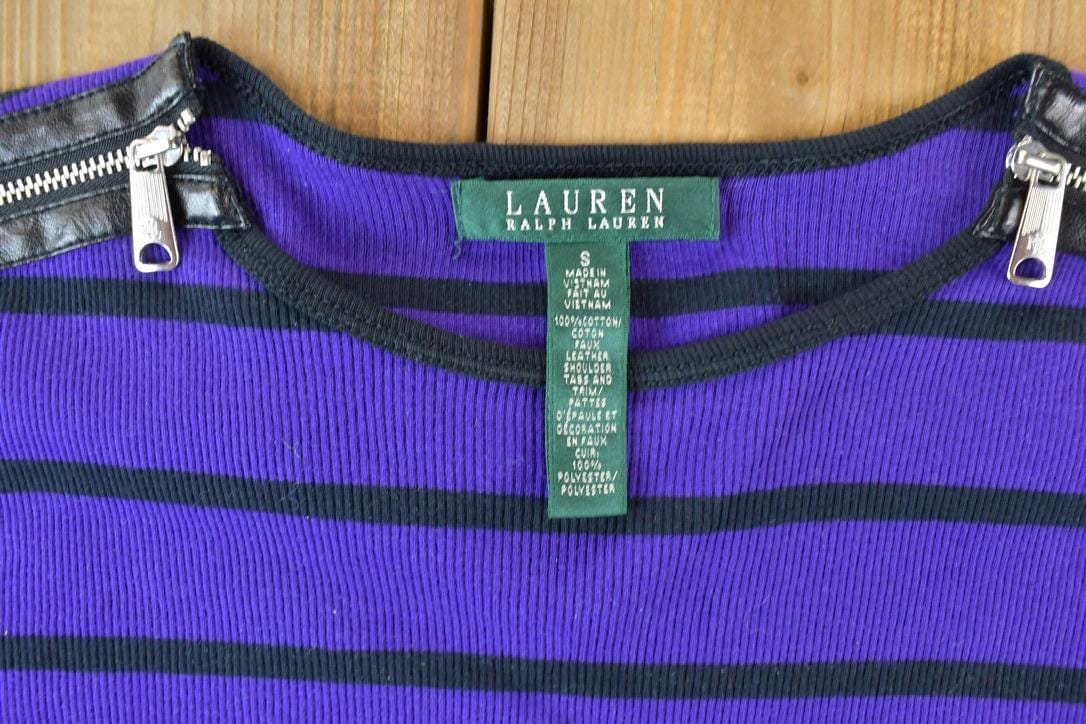 Polo Clothing > Gender Neutral Adult Clothing > Hoodies & Sweatshirts > Sweatshirts Vintage 1990s Lauren Ralph Lauren Knit Zipper Crewneck Sweater Women's XS