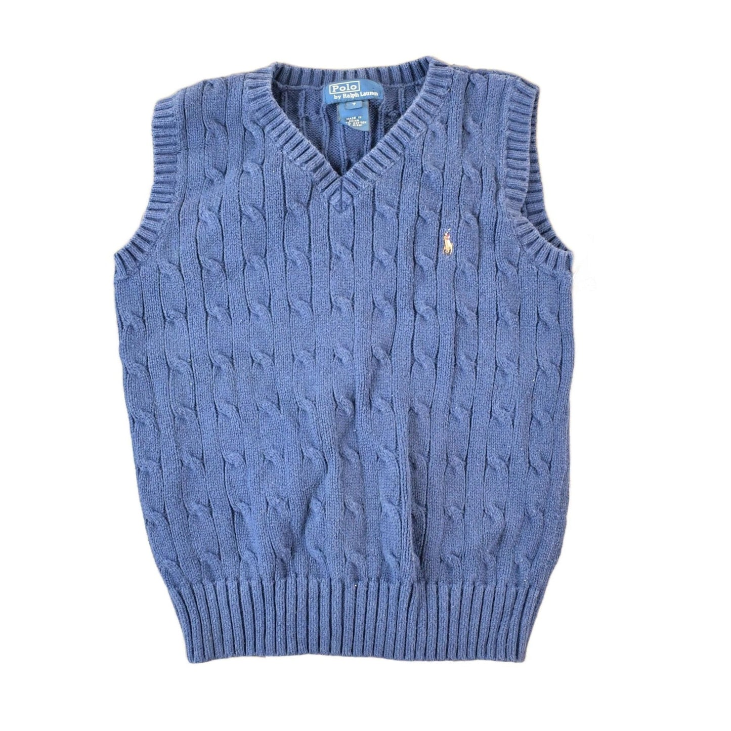 Polo Clothing > Gender Neutral Adult Clothing > Hoodies & Sweatshirts > Sweatshirts Vintage 1990s Polo By Ralph Lauren Cable Knit Crewneck Sweater Vest Youth S
