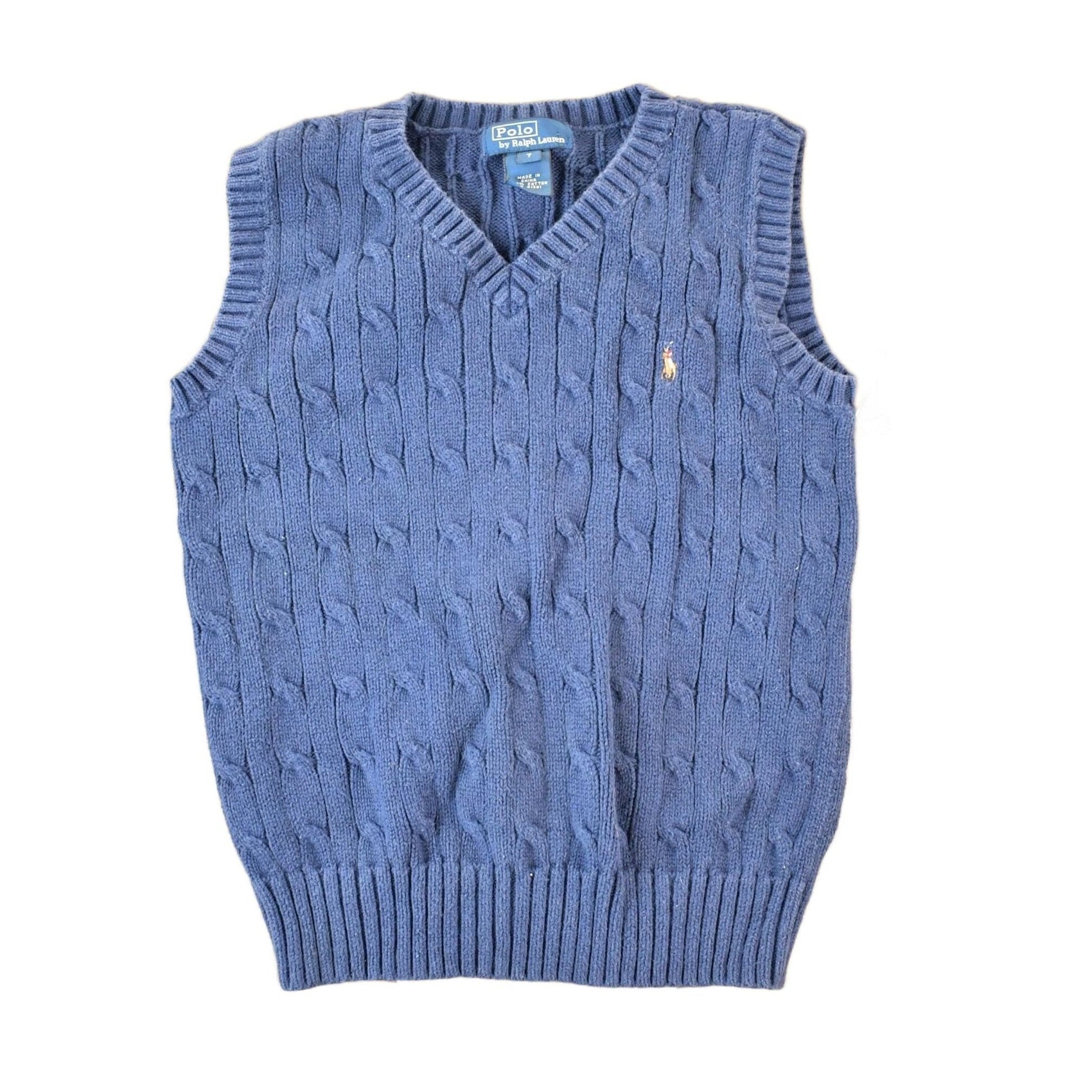 Polo Clothing > Gender Neutral Adult Clothing > Hoodies & Sweatshirts > Sweatshirts Vintage 1990s Polo By Ralph Lauren Cable Knit Crewneck Sweater Vest Youth S