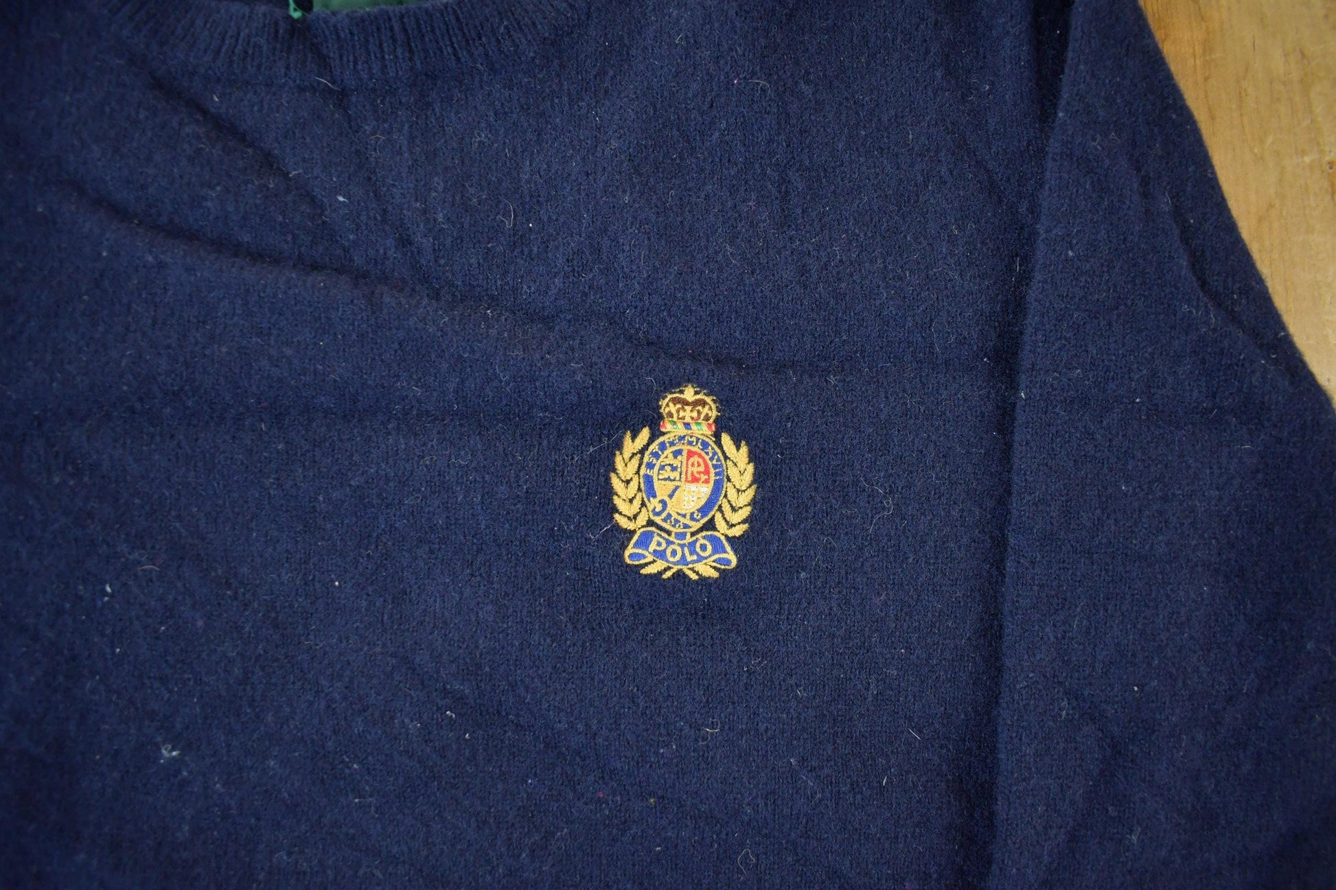 Polo Clothing > Gender Neutral Adult Clothing > Hoodies & Sweatshirts > Sweatshirts Vintage 1990s Polo By Ralph Lauren Lambswool Knit V Neck Sweater Youth XL