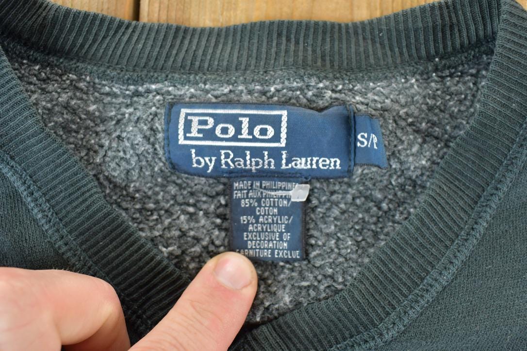 Polo Clothing > Gender Neutral Adult Clothing > Hoodies & Sweatshirts > Sweatshirts Vintage 1990s polo By Ralph Lauren mini Horse Logo Crewneck Sweatshirt Men's Small