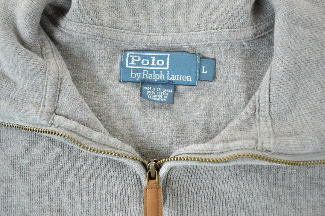 Polo Clothing > Gender Neutral Adult Clothing > Hoodies & Sweatshirts > Sweatshirts Vintage 1990s Polo By Ralph lauren Quarter Zip Knit Abstract Pattern Crewneck Sweater Men's Large