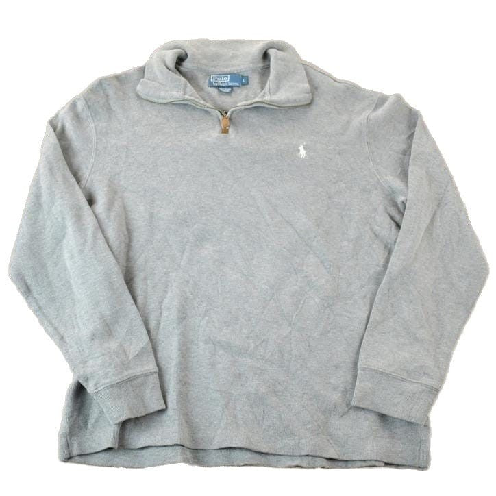 Polo Clothing > Gender Neutral Adult Clothing > Hoodies & Sweatshirts > Sweatshirts Vintage 1990s Polo By Ralph lauren Quarter Zip Knit Abstract Pattern Crewneck Sweater Men's Large