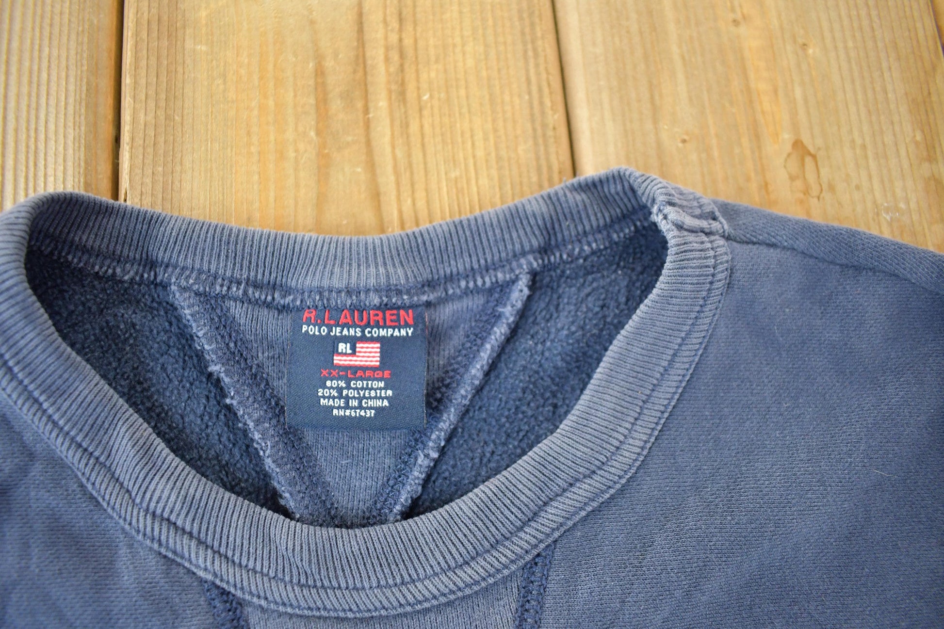 Polo Clothing > Gender Neutral Adult Clothing > Hoodies & Sweatshirts > Sweatshirts Vintage 1990s Polo Jeans Ralph Lauren Crewneck Sweatshirt Men's 2XL