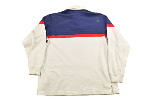Polo Clothing > Gender Neutral Adult Clothing > Hoodies & Sweatshirts > Sweatshirts Vintage 1990s Polo Ralph Lauren Color Block Rugby Sweatshirt Men's XL