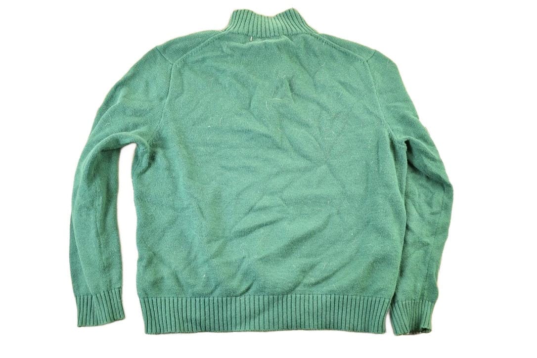 Polo Clothing > Gender Neutral Adult Clothing > Hoodies & Sweatshirts > Sweatshirts Vintage 1990s Polo Ralph Lauren Knit Crewneck Zip Up Sweater Mens L