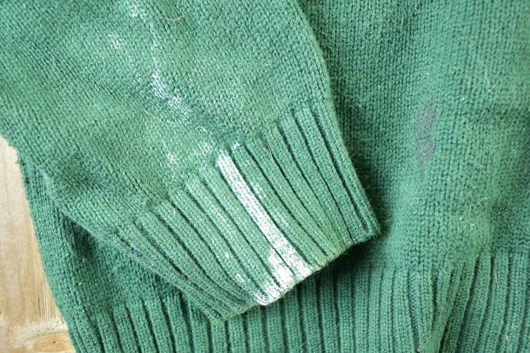 Polo Clothing > Gender Neutral Adult Clothing > Hoodies & Sweatshirts > Sweatshirts Vintage 1990s Polo Ralph Lauren Knit Crewneck Zip Up Sweater Mens L