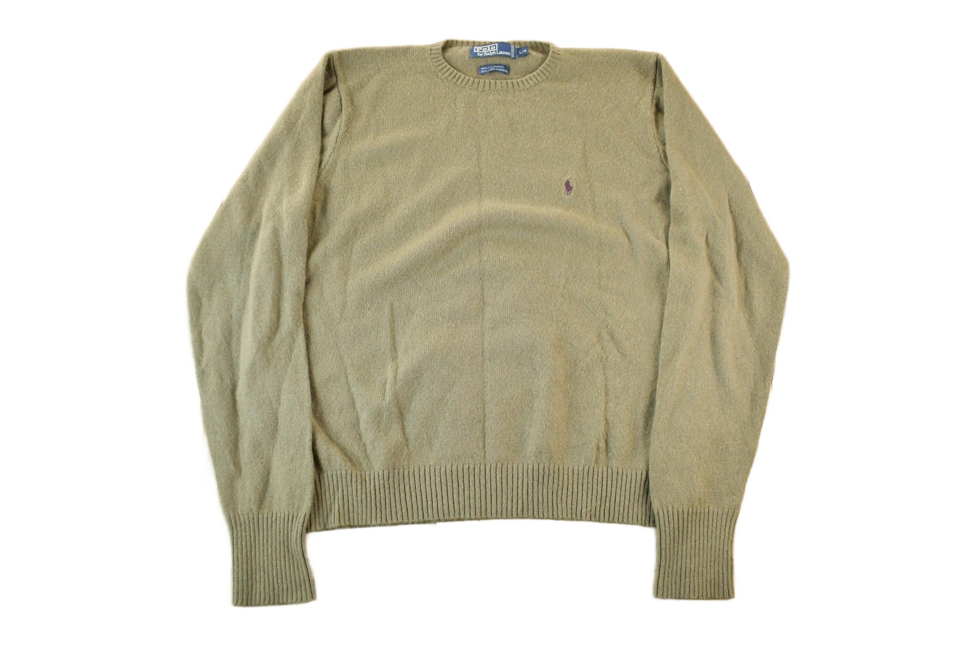 Polo Clothing > Gender Neutral Adult Clothing > Hoodies & Sweatshirts > Sweatshirts Vintage 1990s Polo Ralph Lauren Lambswool Knit Crewneck Sweater Men's Large