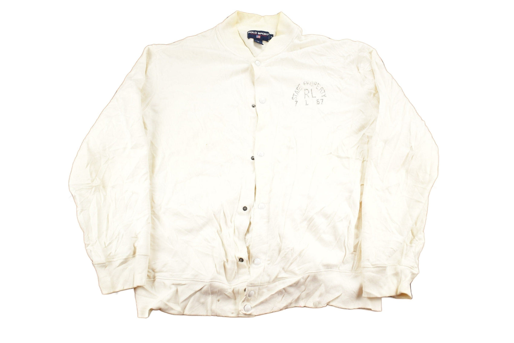 Polo Clothing > Gender Neutral Adult Clothing > Hoodies & Sweatshirts > Sweatshirts Vintage 1990s Polo Sport Ralph Lauren Snap Button Sweatshirt Men's XL