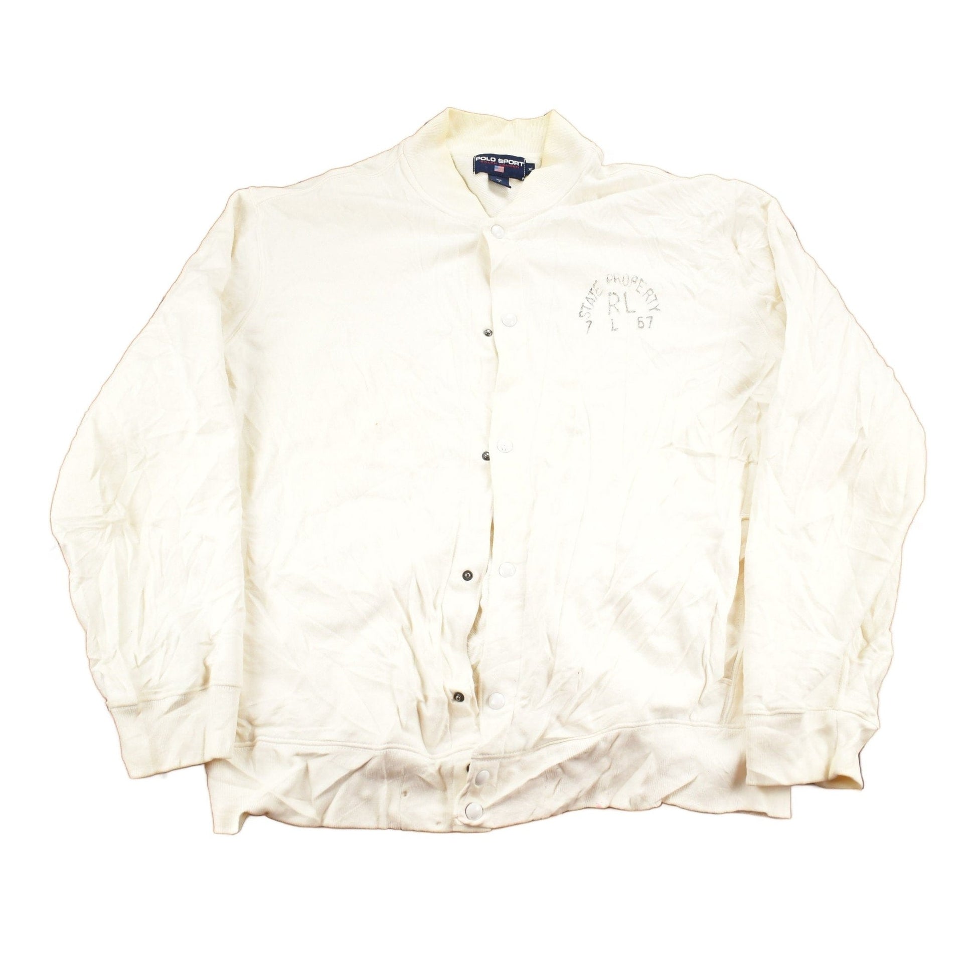 Polo Clothing > Gender Neutral Adult Clothing > Hoodies & Sweatshirts > Sweatshirts Vintage 1990s Polo Sport Ralph Lauren Snap Button Sweatshirt Men's XL