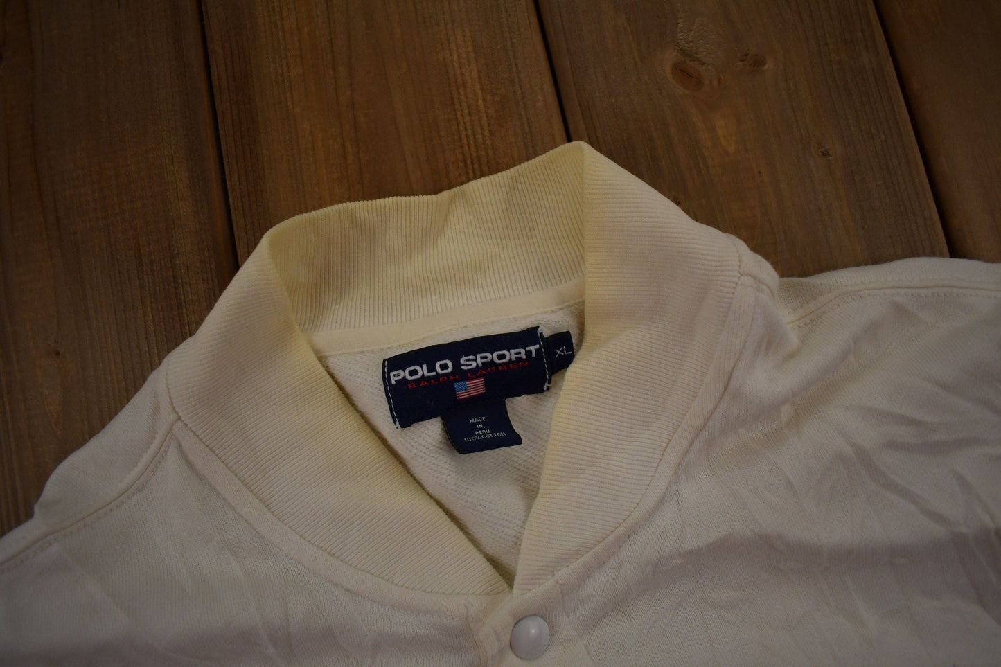 Polo Clothing > Gender Neutral Adult Clothing > Hoodies & Sweatshirts > Sweatshirts Vintage 1990s Polo Sport Ralph Lauren Snap Button Sweatshirt Men's XL