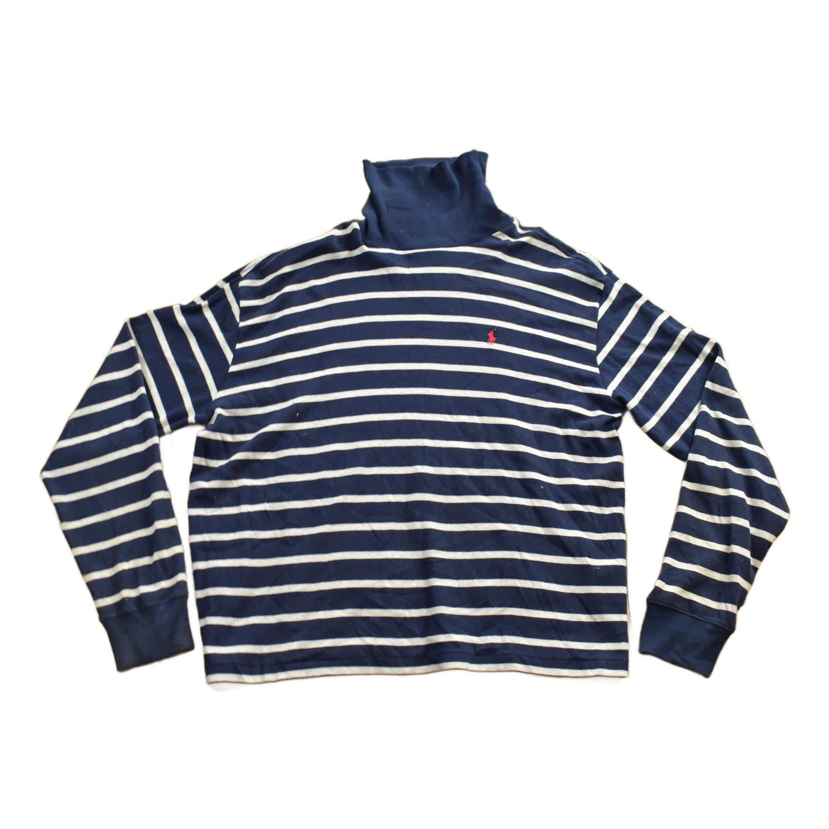 Polo Clothing > Gender Neutral Adult Clothing > Hoodies & Sweatshirts > Sweatshirts Vintage 1990s Polo Sport Ralph Lauren Striped Turtleneck Men's Large