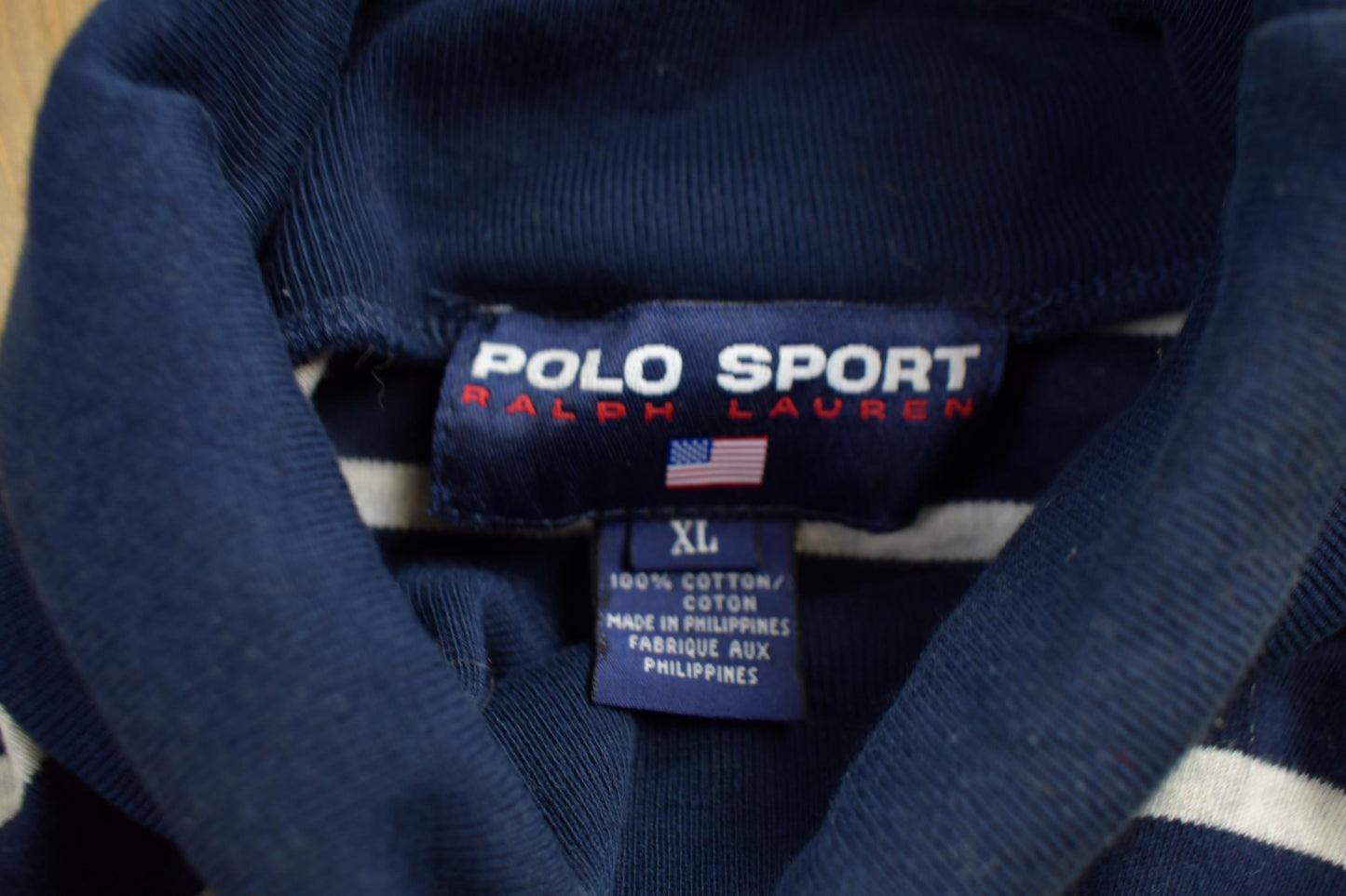 Polo Clothing > Gender Neutral Adult Clothing > Hoodies & Sweatshirts > Sweatshirts Vintage 1990s Polo Sport Ralph Lauren Striped Turtleneck Men's Large