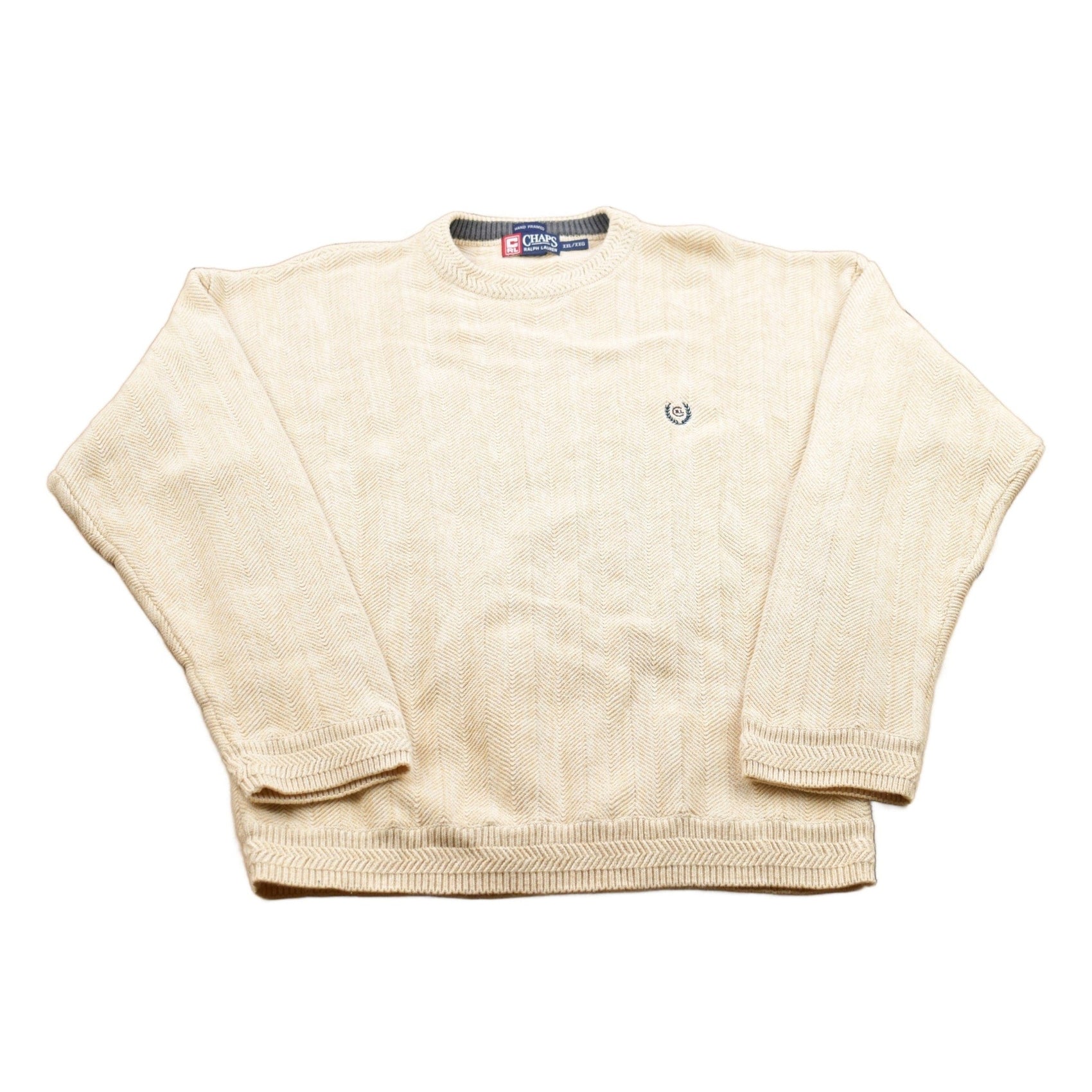 Polo Clothing > Gender Neutral Adult Clothing > Hoodies & Sweatshirts > Sweatshirts Vintage 1990s Ralph Lauren Chaps Hand Framed Crewneck Sweatshirt Men's Medium