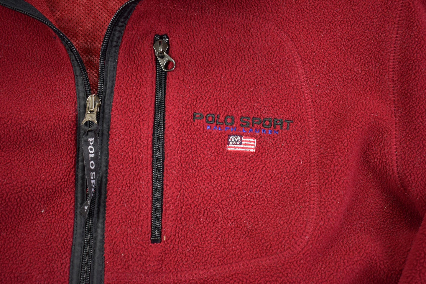 Polo Clothing > Gender Neutral Adult Clothing > Hoodies & Sweatshirts > Sweatshirts Vintage 1990s Ralph Lauren Polo Sport Zip Up Fleece Sweater Men's M-L