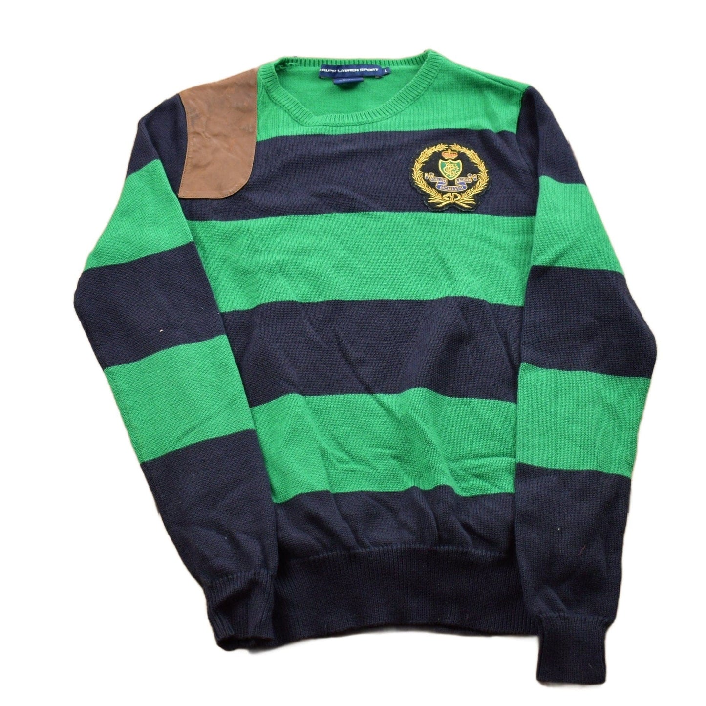 Polo Clothing > Gender Neutral Adult Clothing > Hoodies & Sweatshirts > Sweatshirts Vintage 1990s Ralph Lauren Sport Knitted Crewneck Sweater Men's 2XS