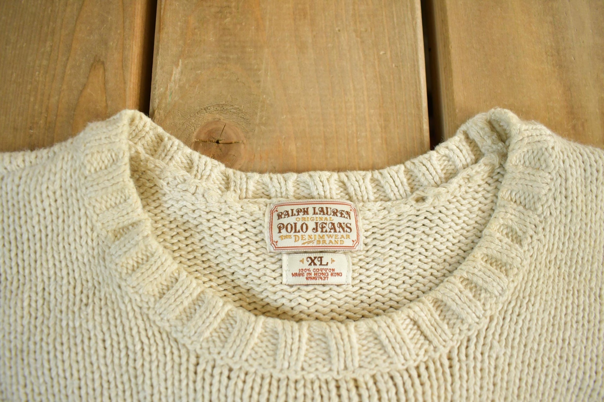 Polo Clothing > Gender Neutral Adult Clothing > Hoodies & Sweatshirts > Sweatshirts Vintage 2000s Polo Jeans Co. Ralph Lauren Knit Sweater Youth XL