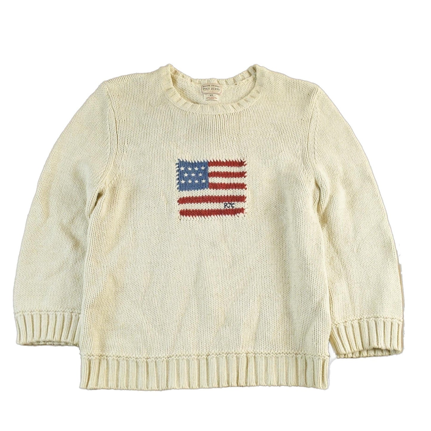 Polo Clothing > Gender Neutral Adult Clothing > Hoodies & Sweatshirts > Sweatshirts Vintage 2000s Polo Jeans Co. Ralph Lauren Knit Sweater Youth XL