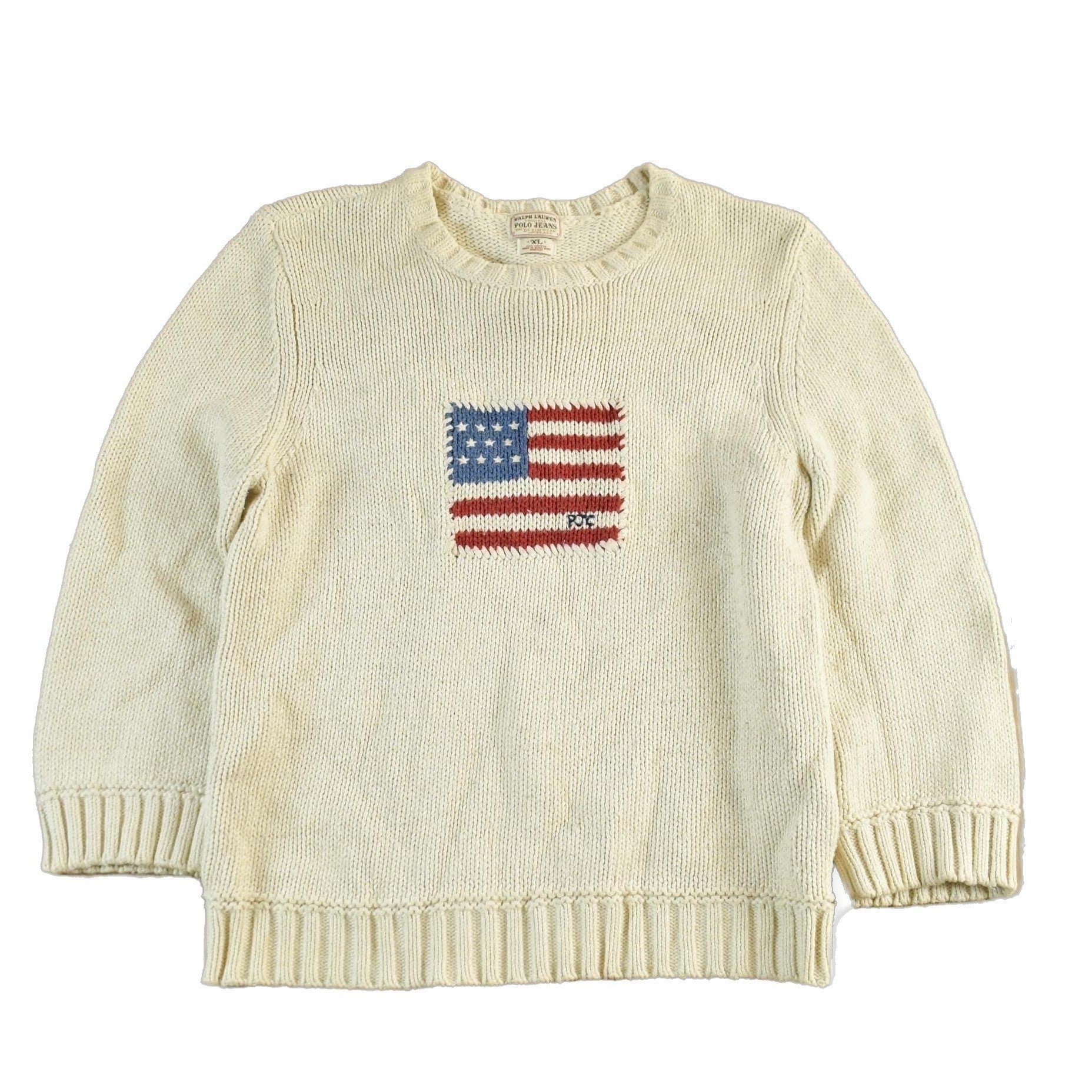 Polo Clothing > Gender Neutral Adult Clothing > Hoodies & Sweatshirts > Sweatshirts Vintage 2000s Polo Jeans Co. Ralph Lauren Knit Sweater Youth XL