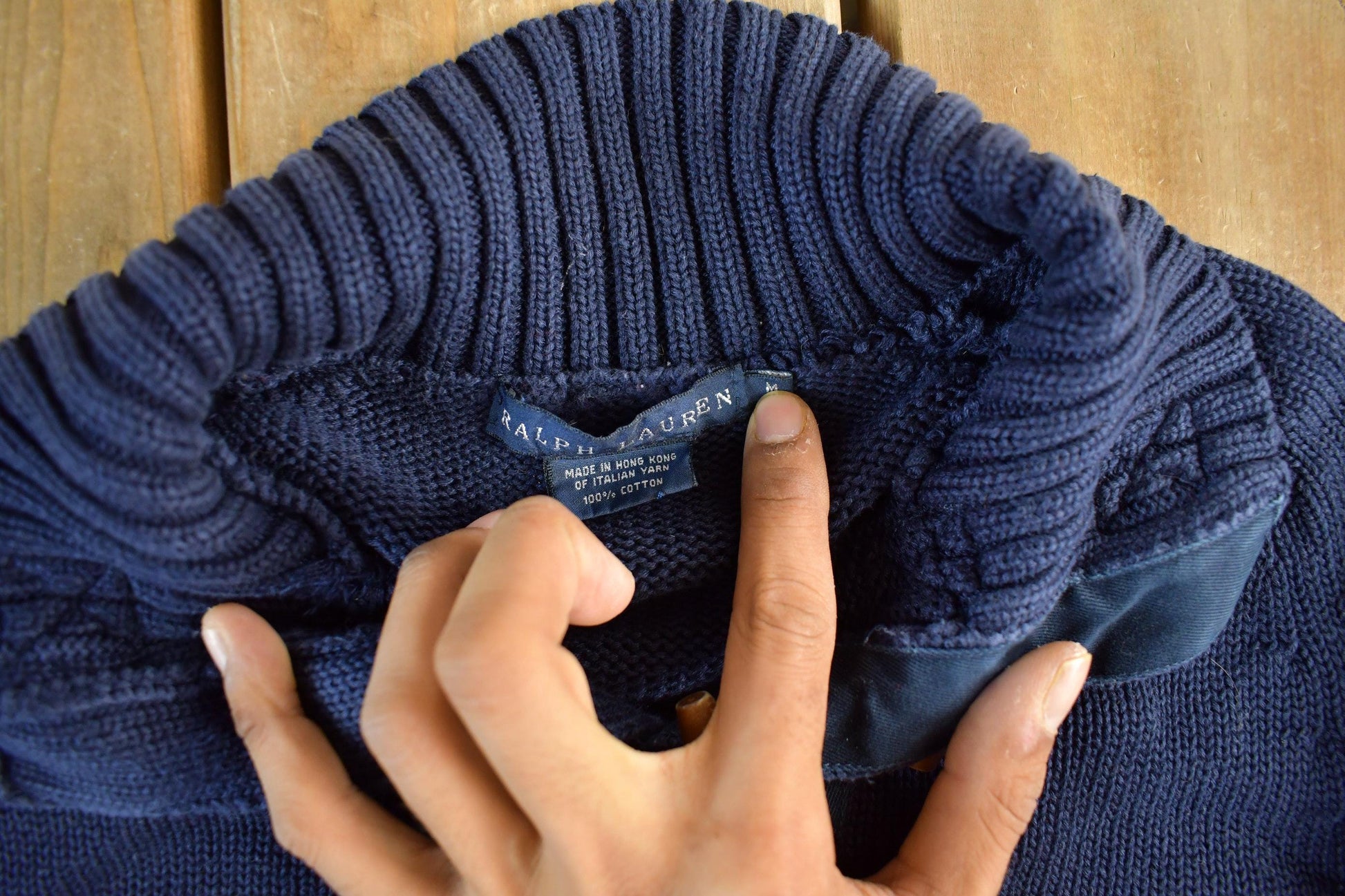 Polo Clothing > Gender Neutral Adult Clothing > Hoodies & Sweatshirts > Sweatshirts Vintage 2000s Ralph Lauren Knit Fish Hook Sweater Women's XS