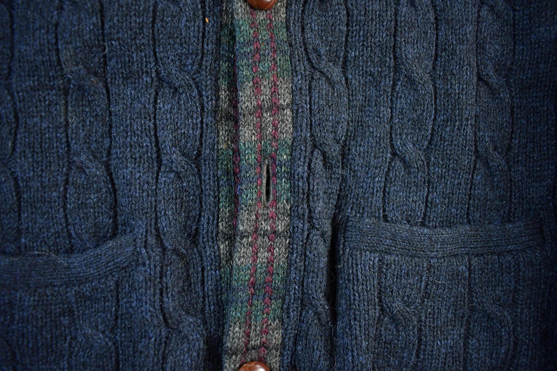 Polo Clothing > Gender Neutral Adult Clothing > Hoodies & Sweatshirts > Sweatshirts Vintage 90s Polo Ralph Lauren Wool Knit Cardigan Men's XL