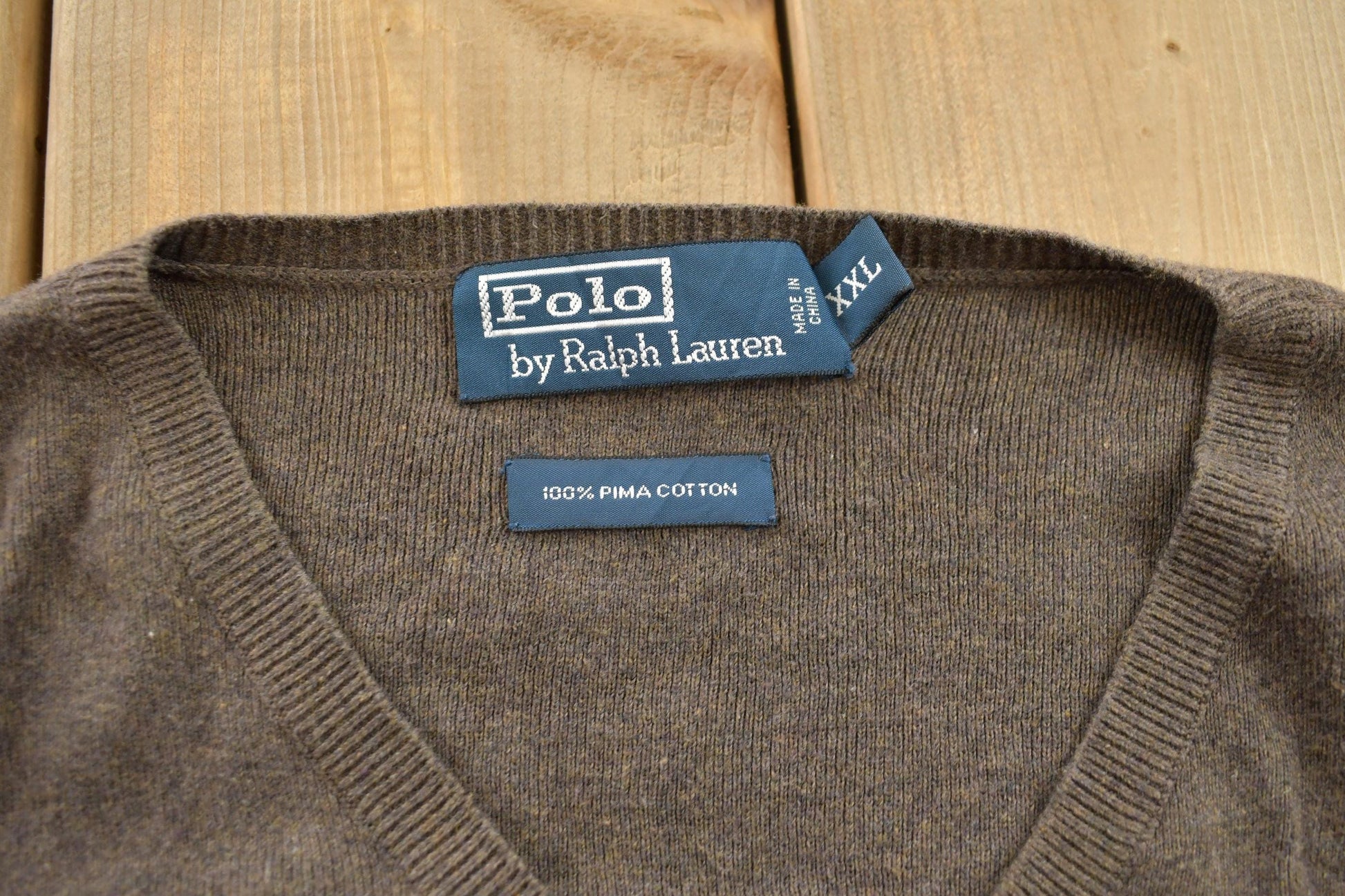 Polo Clothing > Gender Neutral Adult Clothing > Hoodies & Sweatshirts > Sweatshirts Vintage Knitted Polo by Ralph Lauren Sweater Men's 2XL