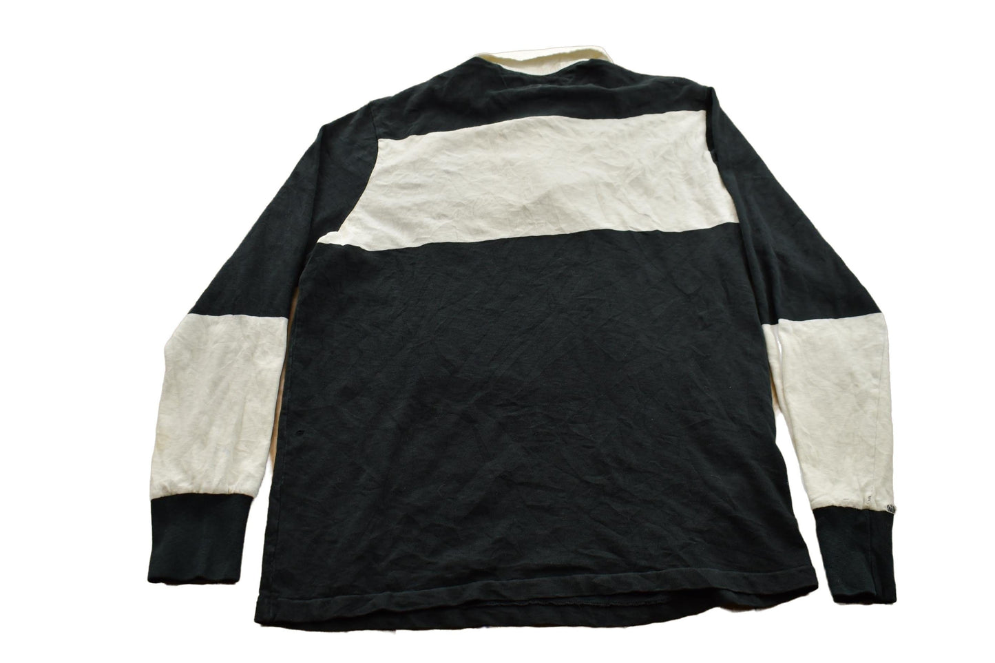 Polo Clothing > Gender Neutral Adult Clothing > Hoodies & Sweatshirts > Sweatshirts Vintage Y2K Polo Ralph Lauren Black And White Rugby Sweatshirt Men's XL