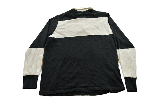 Polo Clothing > Gender Neutral Adult Clothing > Hoodies & Sweatshirts > Sweatshirts Vintage Y2K Polo Ralph Lauren Black And White Rugby Sweatshirt Men's XL