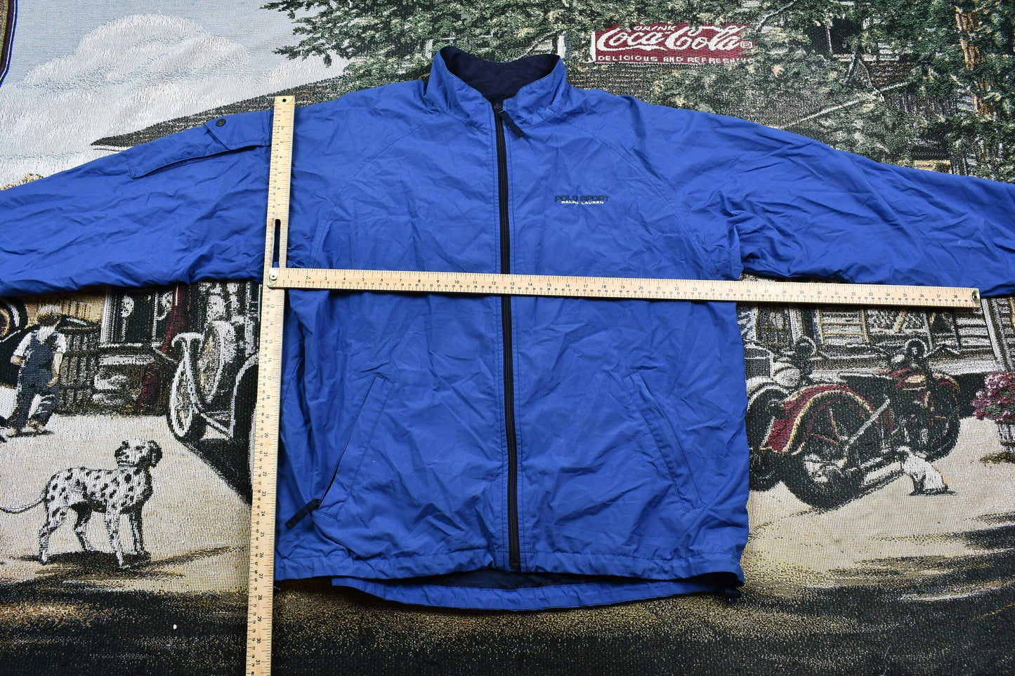 Polo Clothing > Gender Neutral Adult Clothing > Jackets & Coats Vintage 1990s Polo Sport By Ralph Lauren Nylon Full Zip Windbreaker Men's Large