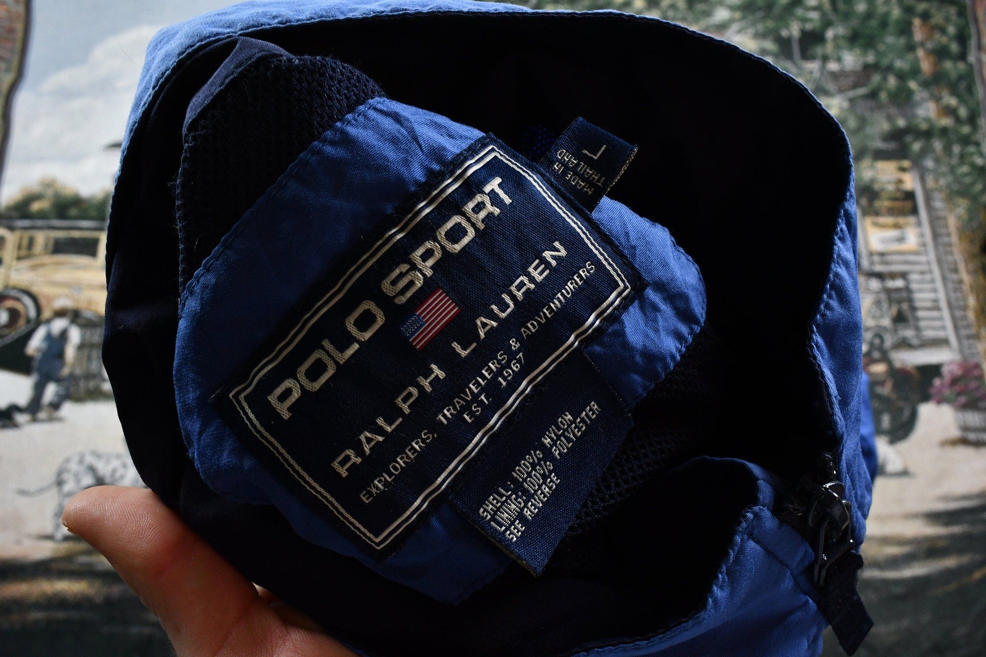 Polo Clothing > Gender Neutral Adult Clothing > Jackets & Coats Vintage 1990s Polo Sport By Ralph Lauren Nylon Full Zip Windbreaker Men's Large