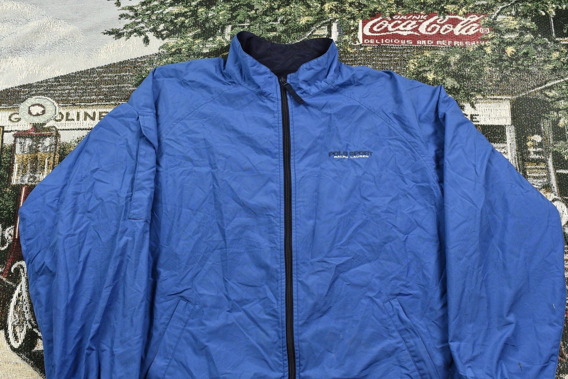 Polo Clothing > Gender Neutral Adult Clothing > Jackets & Coats Vintage 1990s Polo Sport By Ralph Lauren Nylon Full Zip Windbreaker Men's Large