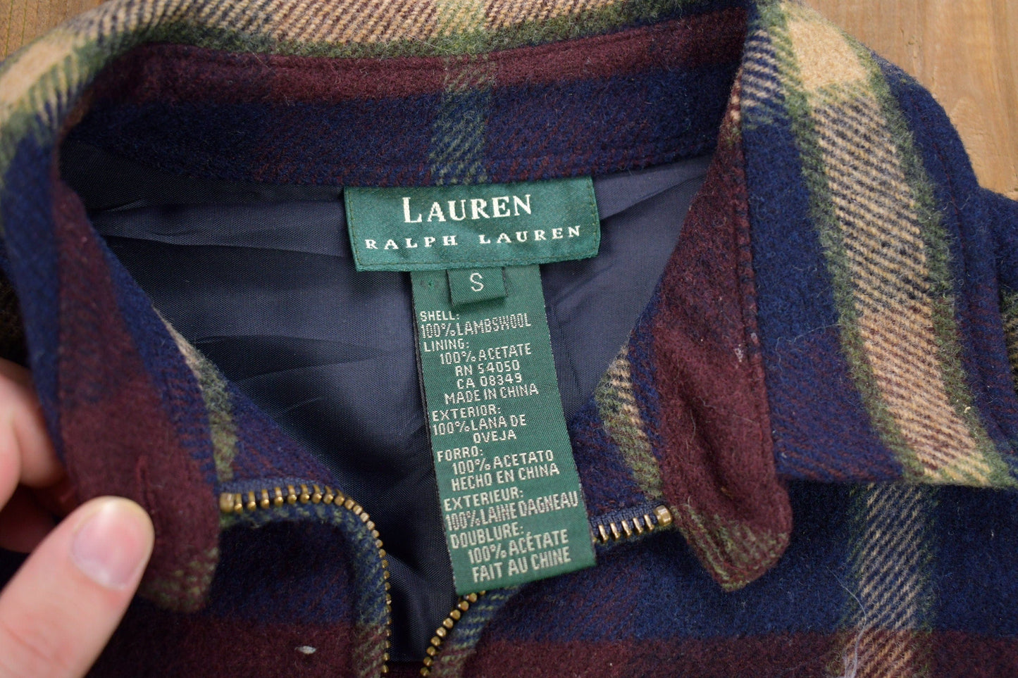 Polo Clothing > Gender Neutral Adult Clothing > Jackets & Coats Vintage 1990s Ralph Lauren 100% Lambs Wool Zip Up Blazer Men's Small