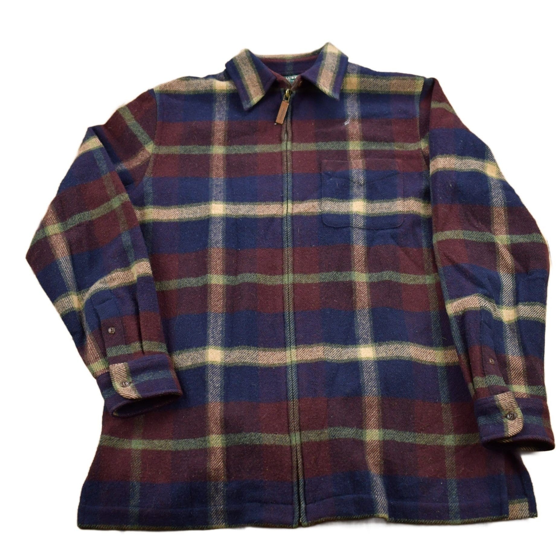 Polo Clothing > Gender Neutral Adult Clothing > Jackets & Coats Vintage 1990s Ralph Lauren 100% Lambs Wool Zip Up Blazer Men's Small