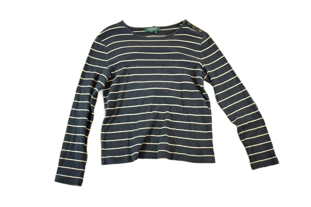 Polo Clothing > Gender Neutral Adult Clothing > Tops & Tees > T Shirts Vintage 1990s Lauren Ralph Lauren Souvenir Yachting Single Stitch Graphic Print T-Shirt Men's Small