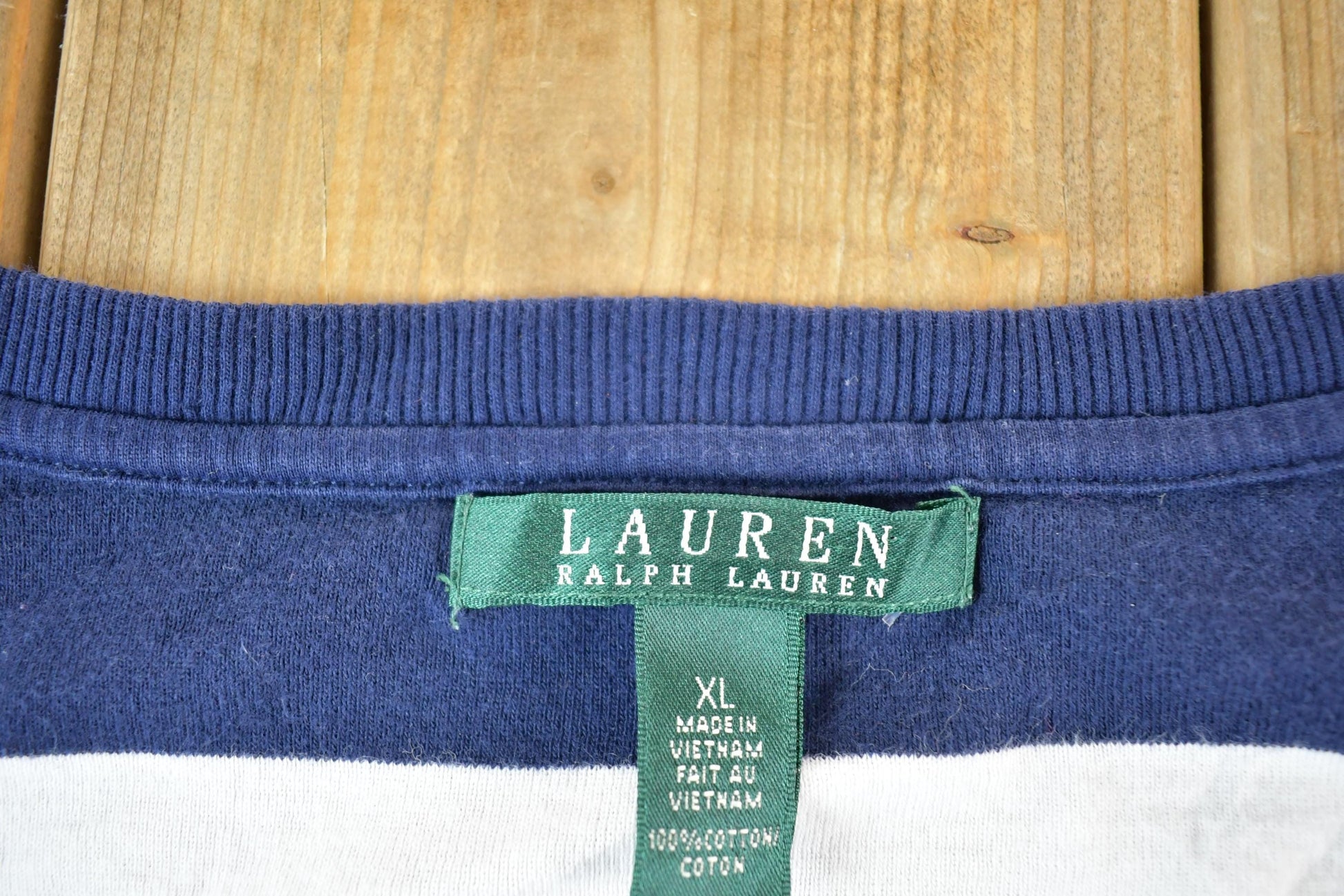 Polo Clothing > Gender Neutral Adult Clothing > Tops & Tees > T Shirts Vintage 1990s Lauren Ralph Lauren Striped Boating T-Shirt Women's XL