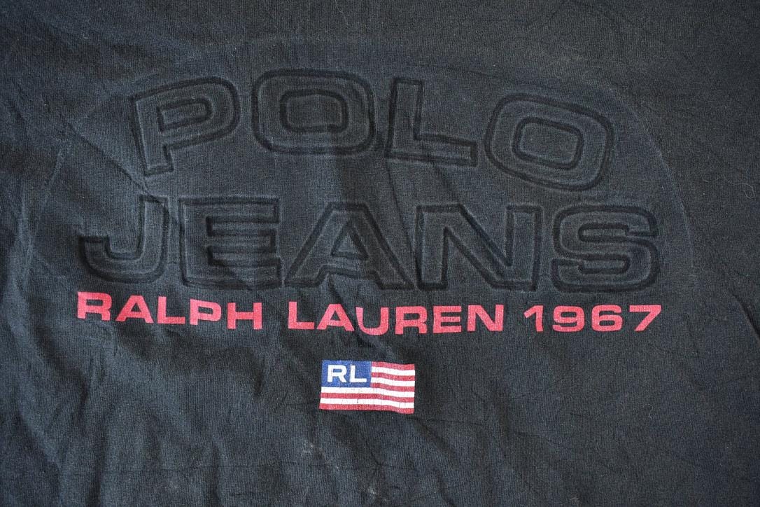 Polo Clothing > Gender Neutral Adult Clothing > Tops & Tees > T Shirts Vintage 1990s Polo Ralph Lauren Jeans Company Graphic T-Shirt Men's Large