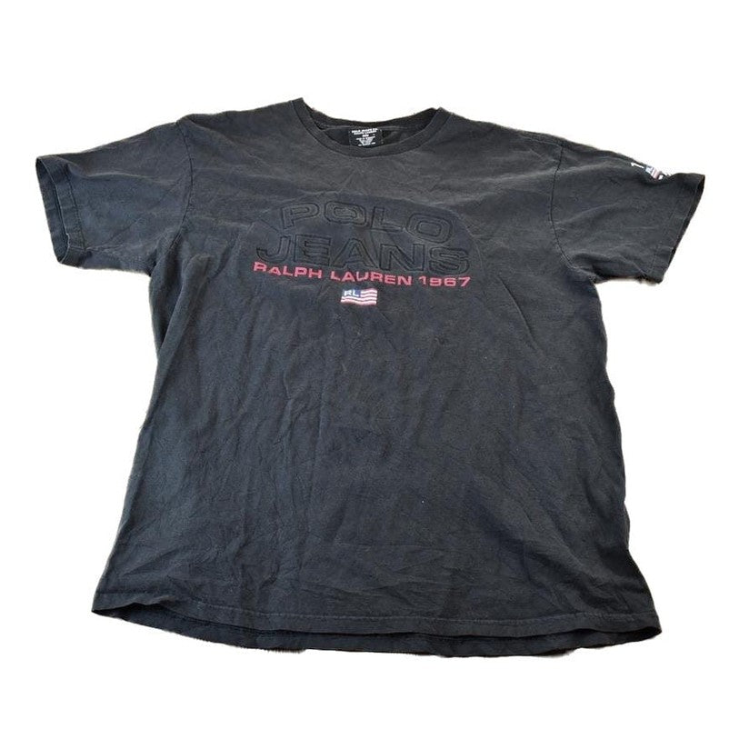 Polo Clothing > Gender Neutral Adult Clothing > Tops & Tees > T Shirts Vintage 1990s Polo Ralph Lauren Jeans Company Graphic T-Shirt Men's Large