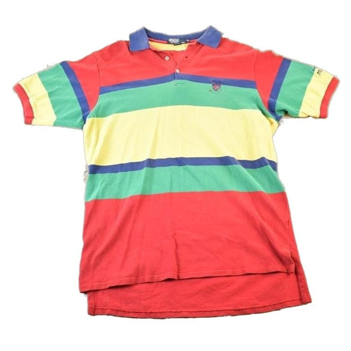 Polo Clothing > Men's Clothing > Shirts & Tees > Oxfords & Button Downs Vintage 1990s Polo By Ralph Lauren Quarter Button Short Sleeve Button Up Shirt Made In USA Men's XL