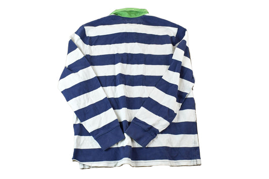Polo Clothing > Men's Clothing > Shirts & Tees > Oxfords & Button Downs Vintage 1990s Polo By Ralph Lauren Quarter Button Up Long Sleeve Rugby Style Shirt