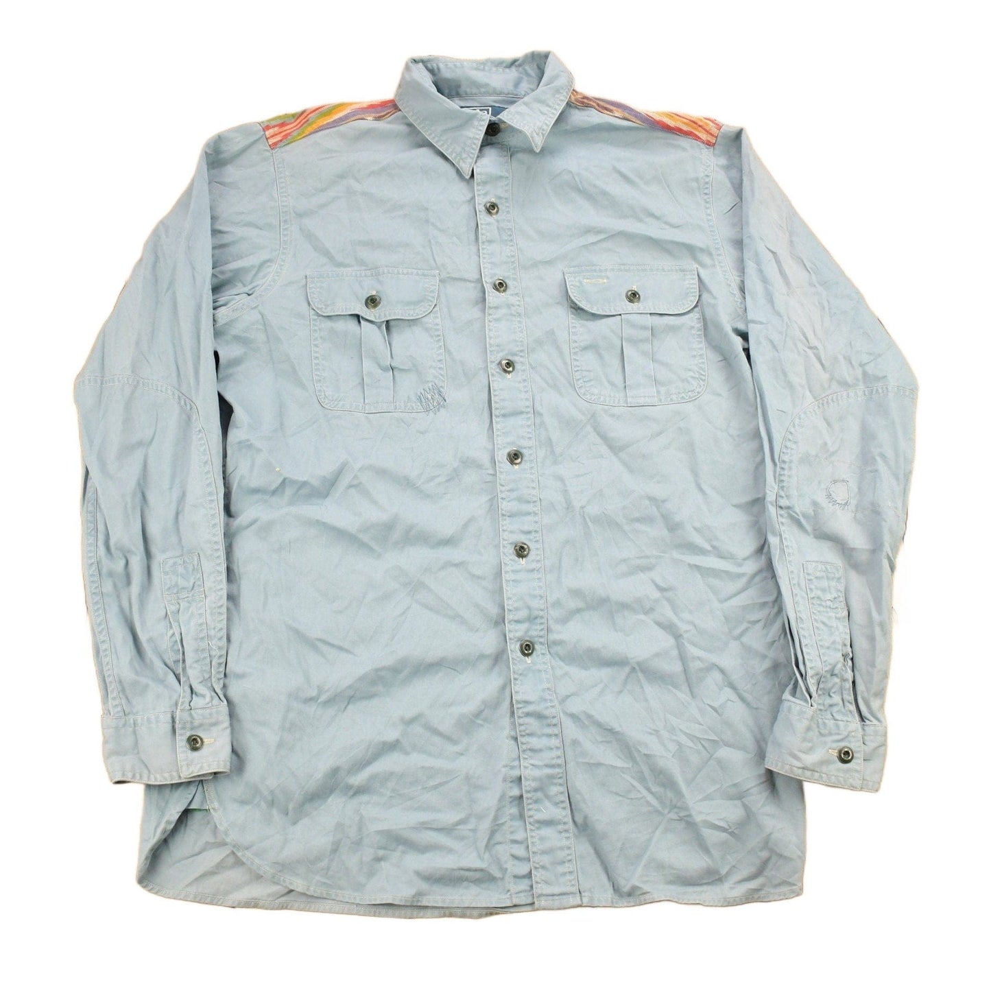 Polo Clothing > Men's Clothing > Shirts & Tees > Oxfords & Button Downs Vintage 1990s Polo Ralph Lauren Aztec Shoulder Button Up Shirt Men's MMen's Medium