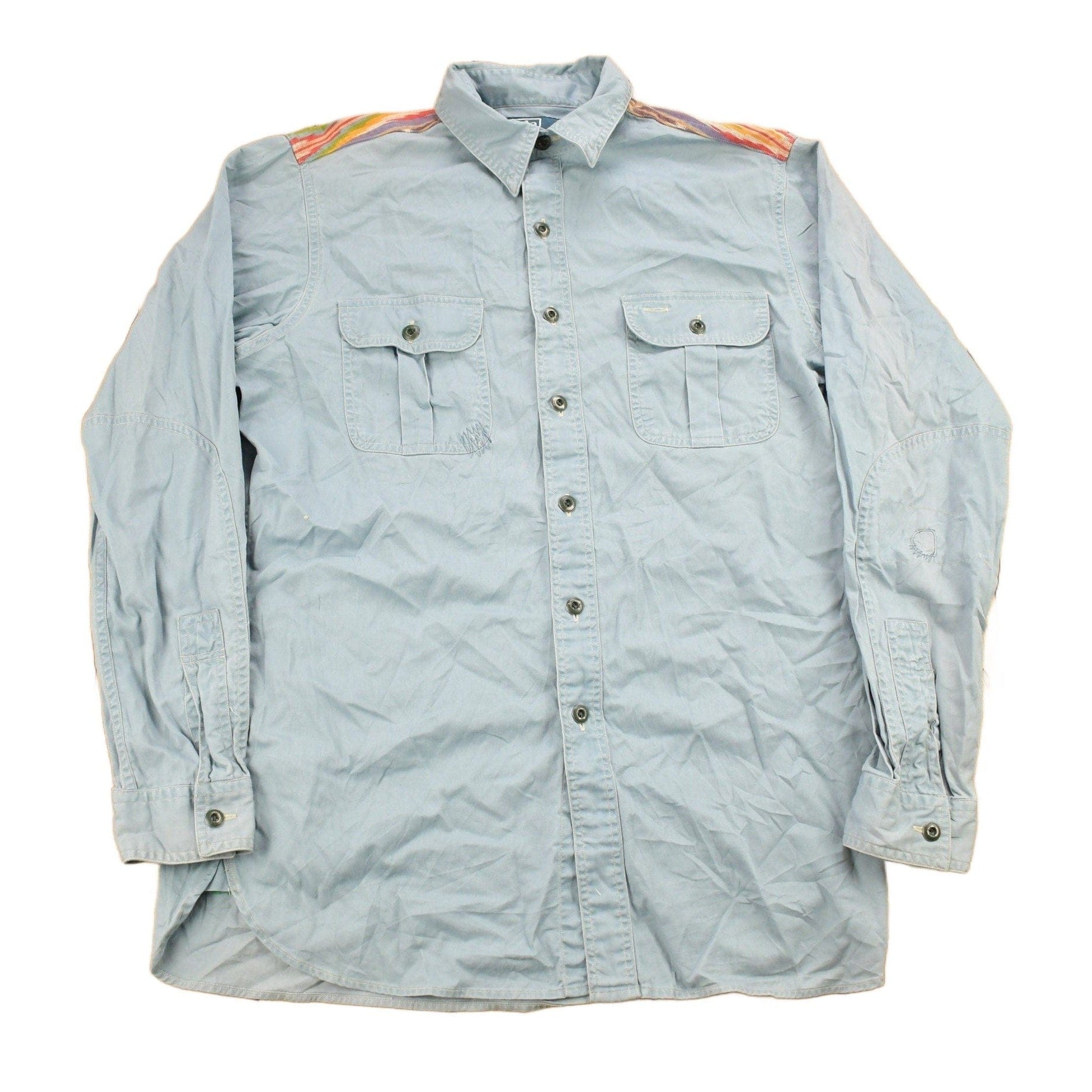 Polo Clothing > Men's Clothing > Shirts & Tees > Oxfords & Button Downs Vintage 1990s Polo Ralph Lauren Aztec Shoulder Button Up Shirt Men's MMen's Medium