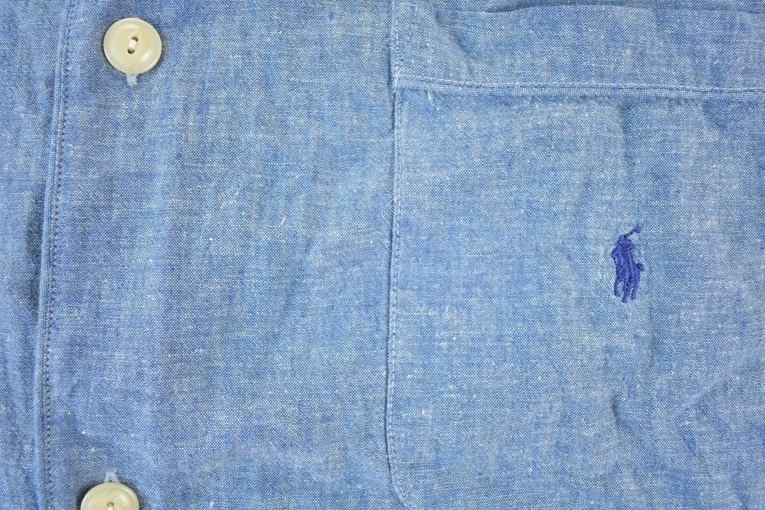 Polo Clothing > Men's Clothing > Shirts & Tees > Oxfords & Button Downs Vintage 1990s Polo Ralph Lauren Denim Yachting Button Up Western Style Shirt Men's Large
