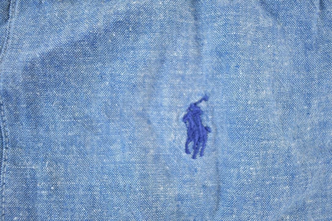 Polo Clothing > Men's Clothing > Shirts & Tees > Oxfords & Button Downs Vintage 1990s Polo Ralph Lauren Denim Yachting Button Up Western Style Shirt Men's Large