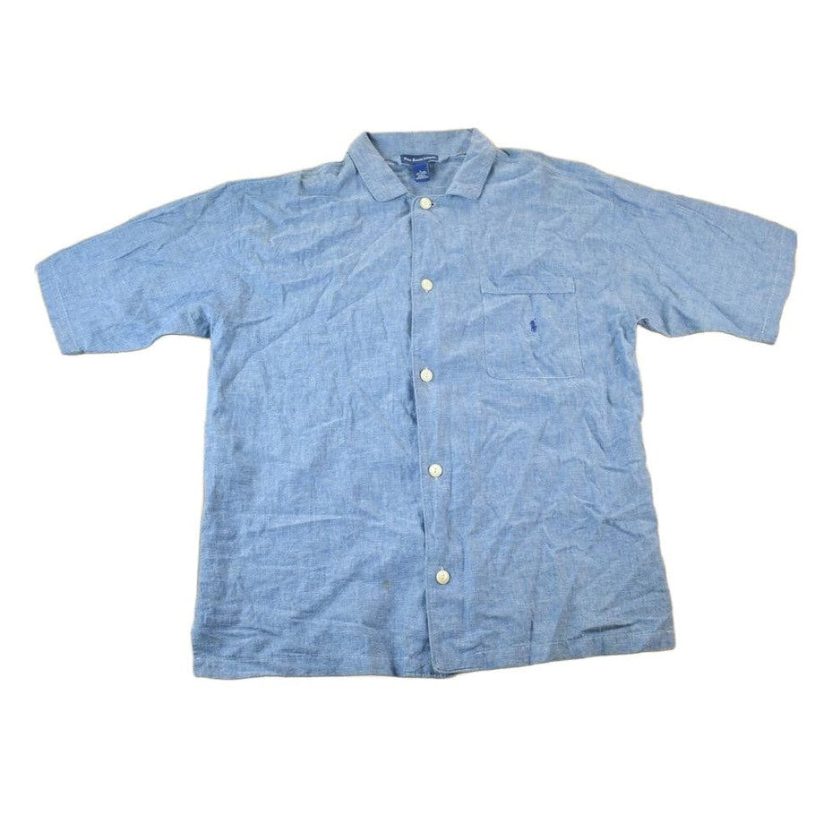 Polo Clothing > Men's Clothing > Shirts & Tees > Oxfords & Button Downs Vintage 1990s Polo Ralph Lauren Denim Yachting Button Up Western Style Shirt Men's Large