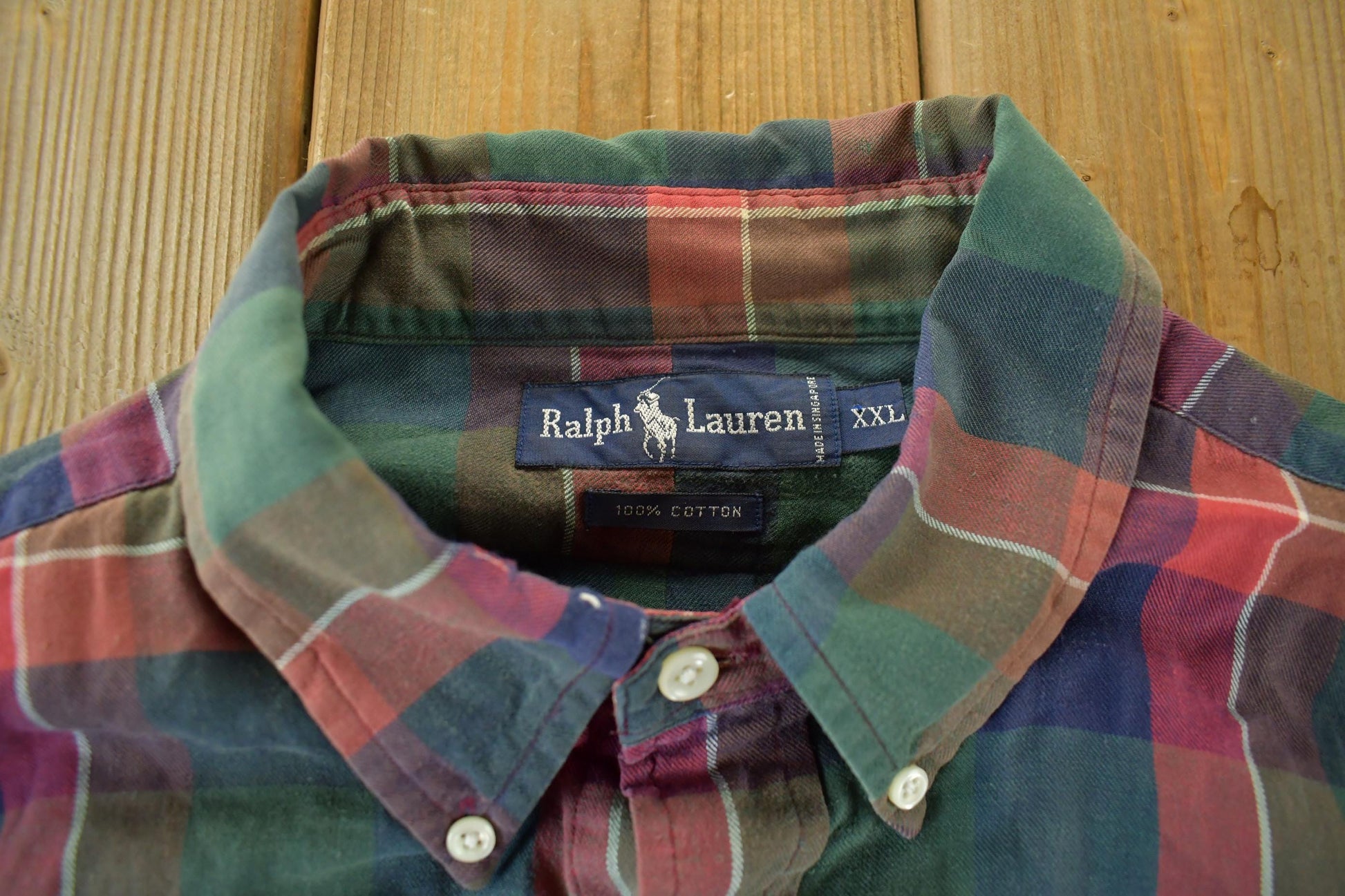 Polo Clothing > Men's Clothing > Shirts & Tees > Oxfords & Button Downs Vintage 1990s Polo Ralph Lauren Plaid Flannel Button Up Shirt Men's 2XL