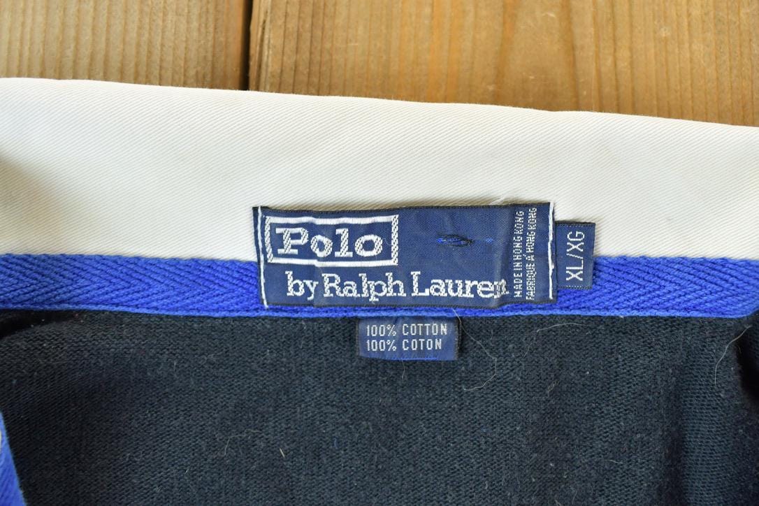 Polo Clothing > Men's Clothing > Shirts & Tees > Oxfords & Button Downs Vintage 1990s Polo Ralph Lauren Quarter Button Up Long Sleeve Rugby Style Shirt
