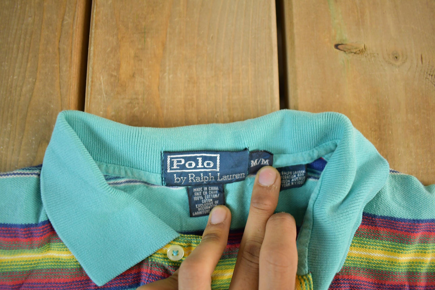 Polo Clothing > Men's Clothing > Shirts & Tees > Oxfords & Button Downs Vintage 1990s Polo Ralph Lauren Striped Polo Shirt Men's Medium