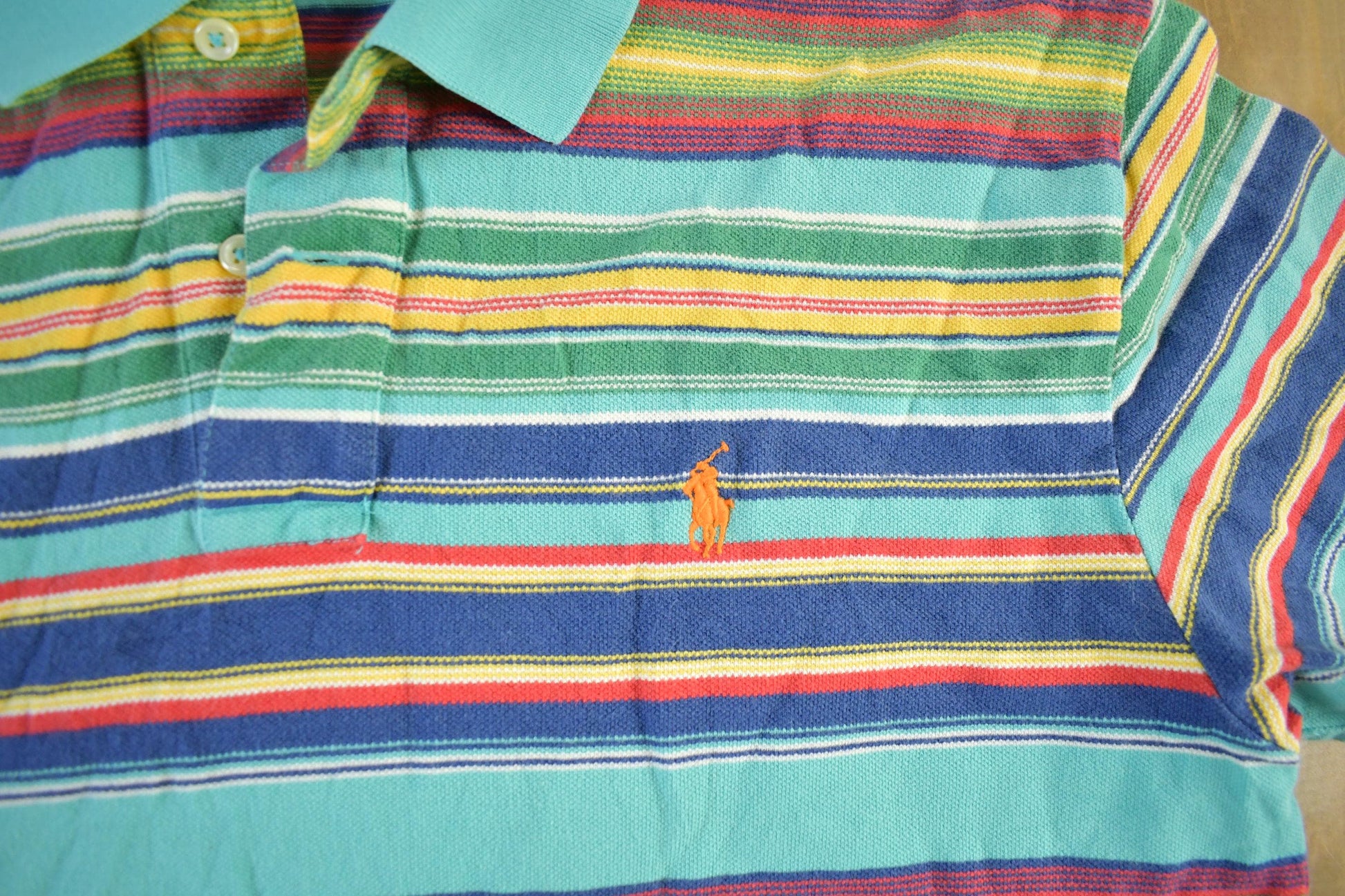 Polo Clothing > Men's Clothing > Shirts & Tees > Oxfords & Button Downs Vintage 1990s Polo Ralph Lauren Striped Polo Shirt Men's Medium