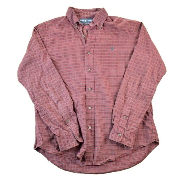 Polo Clothing > Men's Clothing > Shirts & Tees > Oxfords & Button Downs Vintage 1990s Ralph Lauren Plaid Button Up Western Style Shirt Men's Medium
